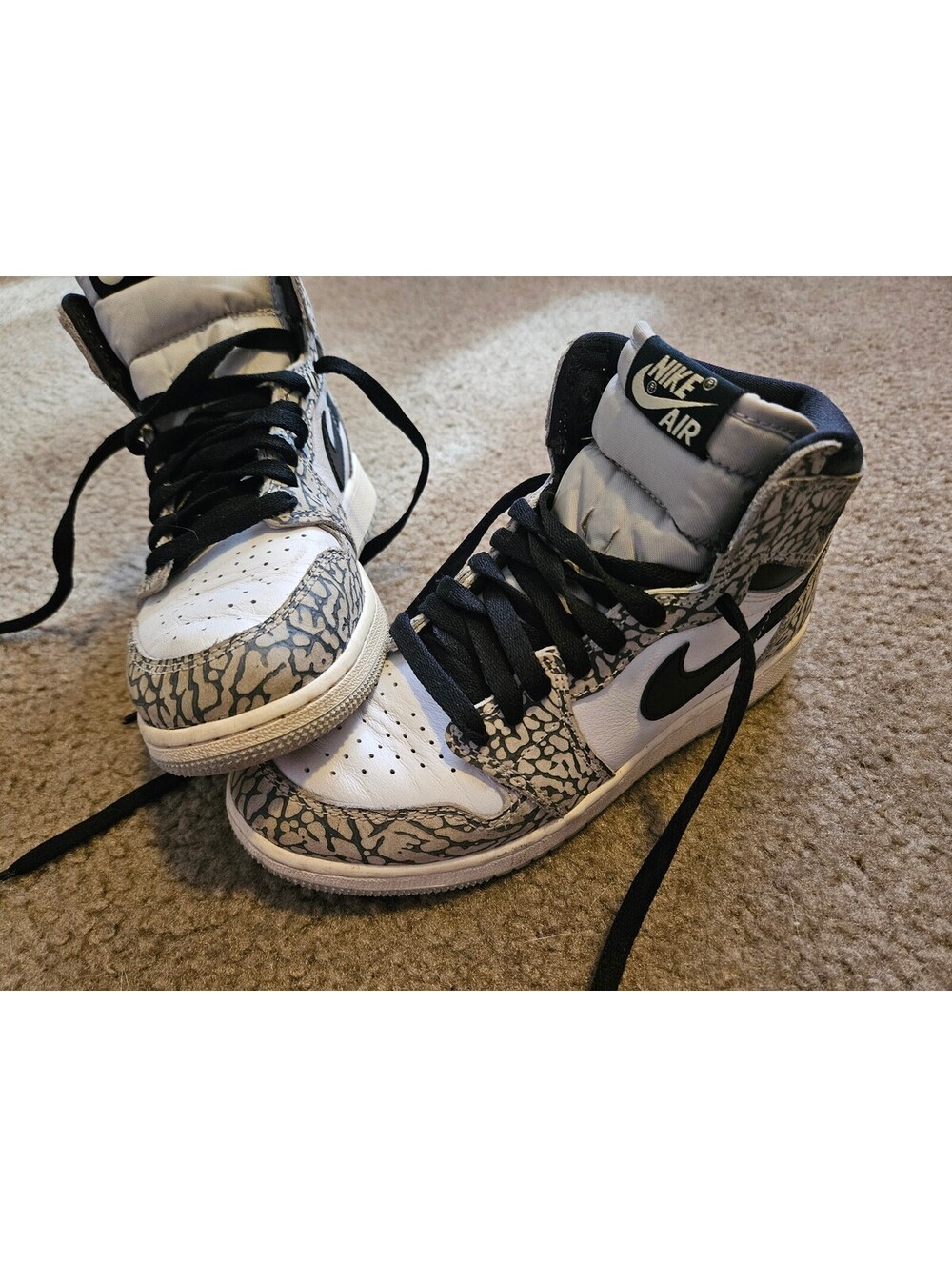 Nike Air Jordan 1 Retro High OG 'Elephant Print' Sneakers Kids Size 5Y